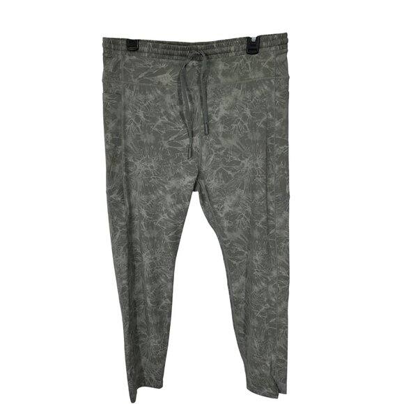 Zyia Active Tie-Dye Gray Drawstring Joggers Size 16-18 Lightweight Nylon/Spandex - Picture 1 of 8